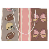 Kokette Fußball-Schleife Leopard-Muster (12) Große Geschenktüte (Rückseite)