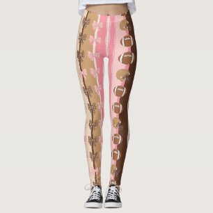 Kokette Fußball-Schleifen Leoparden-Muster (9) Leggings