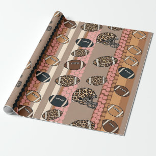 Kokette Fußballschleife Leopardendruck (3) Geschenkpapier