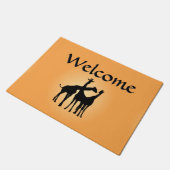 Kokette Giraffe Willkommen Fußmatte (Schrägansicht)