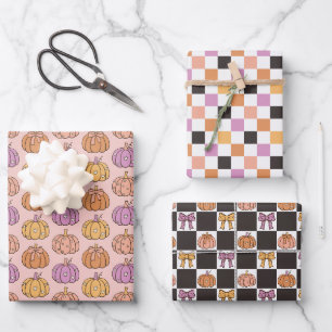 Kokette Halloween-Dekoration Party-Set Rosa Whimsi Geschenkpapier Set