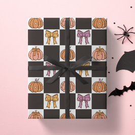 Kokette Halloween-Party Mädchen-Kürbis-Schleife Pr Geschenkpapier