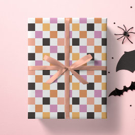 Kokette Halloween-Party Schachbrett Kariert Geschenkpapier