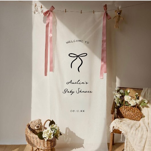 Kokette handgezeichnete Babyparty Banner