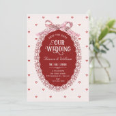 Kokette Hochzeit Save The Date (Stehend Vorderseite)