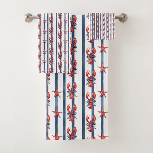 Kokette Hummer & Seesterne Badhandtuch Set (Insitu)