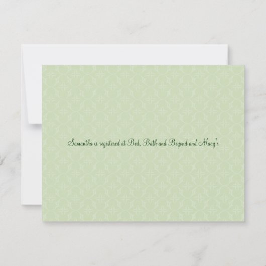 Kokette Jade Bridal Dusche Einladung (Rückseite)