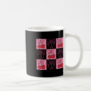 Kokette Kariert Rosa Schleife Und Rote Kirschen Va Kaffeetasse