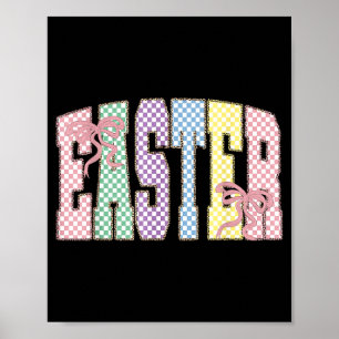Kokette Karierte Ostertag Frühlingsoster Pastell Poster