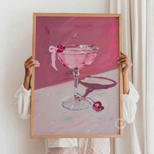 Kokette Kirsch Cocktail Bar Wagen Poster