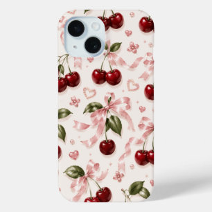 Kokette Kirsche und rosa Satinschleife nahtloses M Case-Mate iPhone Hülle