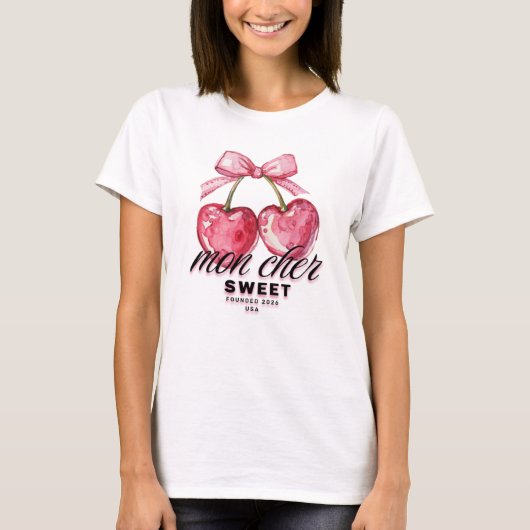 Kokette Kirschen Rosa Rot  T-Shirt (Vorderseite)