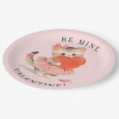 Kokette Kitty Vintage - Sei Mein Valentinstag Pappteller (Schrägansicht)