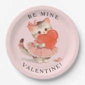 Kokette Kitty Vintage - Sei Mein Valentinstag Pappteller (Vorderseite)