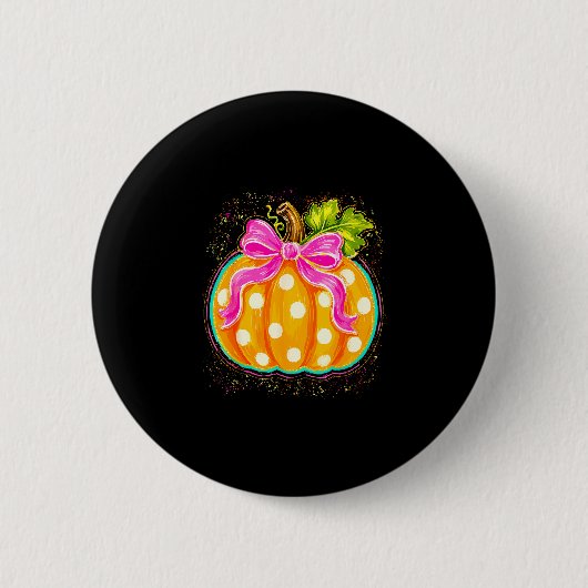 Kokette Kürbis Herbst Herbstsaison Erntedankfest Button (Vorderseite)