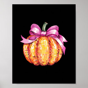 Kokette Kürbis Rosa Schleife Herbst Ihr Alle Thank Poster