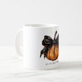 Kokette Kürbisse Mit Schleife Herbst Kaffeetasse (Vorderseite Links)