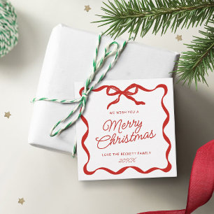 Kokette Kurven-Schleife und Bogen Retro Fröhliche Geschenkanhänger