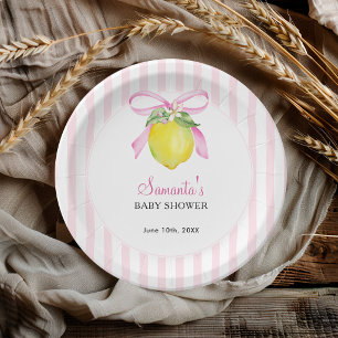 Kokette Lemon Pink Babyparty Pappteller