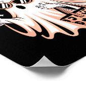 Kokette Leopard Geist Kaffee Boo-jee Halloween Poster (Ecke)