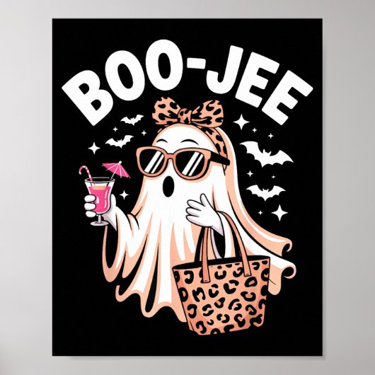 Kokette Leopard Geist Kaffee Boo-jee Halloween Poster (Vorne)