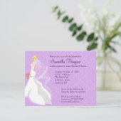 Kokette Lilac-Bridal-Dusche Einladung (Stehend Vorderseite)