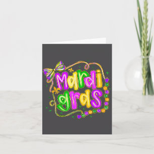 Kokette Mardi Gras Fetter Dienstag Lustige Fleur D Dankeskarte