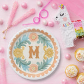 Kokette mexikanische Talavera-Monogramm Pappteller (Party)