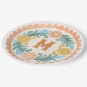 Kokette mexikanische Talavera-Monogramm Pappteller (Schrägansicht)