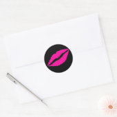 Kokette Pink-Lipstick-Aufkleber Runder Aufkleber (Umschlag)