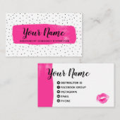 Kokette pinkfarbene LipSense Geschäfts-Karte Visitenkarte (Vorne/Hinten)