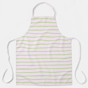 Kokette Preppy Chic Pastellgrün und rosa Streifen Schürze