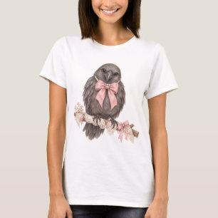 Kokette Rabe mit Perlen T-Shirt