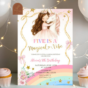 Kokette Regenbogen-Pastell-Einhorn-Magische Geburt Einladung