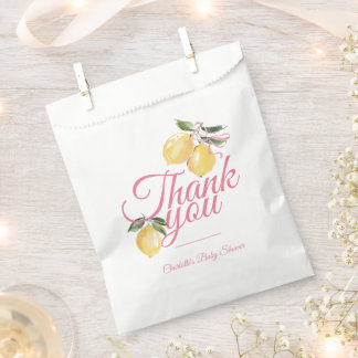 Kokette rosa Baby-Party mit Zitrone Geschenktütchen