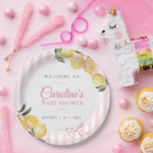 Kokette rosa Baby Shower mit Zitrone Pappteller (Party)