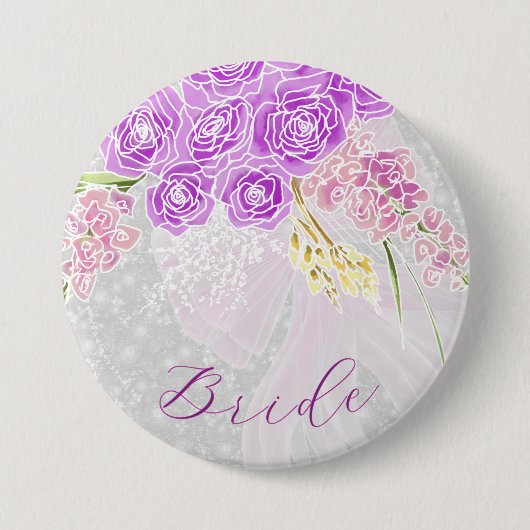Kokette rosa durchsichtige Schleife und Blumen-Bra Button (Vorderseite)