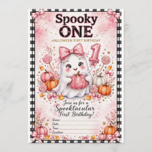 Kokette rosa Geister Grusel EIN Mädchen Halloween Einladung