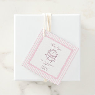 Kokette rosa gestreifte Geburtstags-Geschenkanhäng Geschenkanhänger