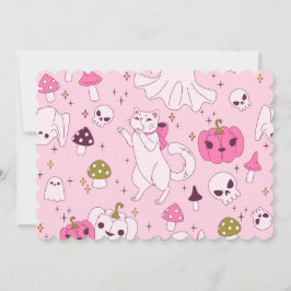 Kokette Rosa Halloween Hexenkatzenmöwe Einladung