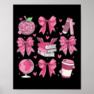 Kokette rosa Schleife Apfel Lehrer Anerkennung Val Poster