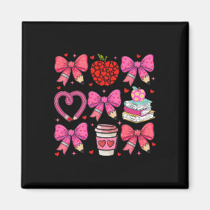 Kokette rosa Schleife Apfel Lehrerin Wertschätzung Magnet