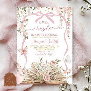 Kokette rosa Schleife Märchenbuch neues Kapitel Einladung