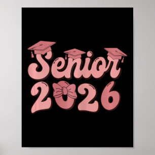 Kokette rosa Schleife Senior 2026 Abschlussklasse  Poster