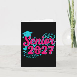 Kokette rosa Schleife Senior 2027 Karte