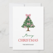 Kokette rosa Schleife und grüner Weihnachtsbaum