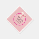 Kokette rosa Schleifen Mädchen Baby-Party Serviette (Ecke)