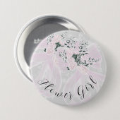 Kokette rosa transparente Schleifen - Brautjungfer Button (Vorne & Hinten)