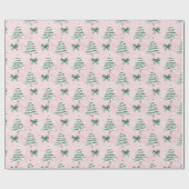 Kokette rosa Weihnachtsbaum-Verpackungspapier Geschenkpapier (Flach)
