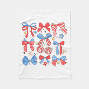 Kokette Rot Weiß & Blau Patriotische Schleifen Fleecedecke